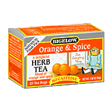 Bigelow  orange & spice herbal tea, all natural, caffeine free Left Picture